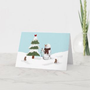 Festiva Decoración De La Tarjeta De Árbol De Navidades Sno