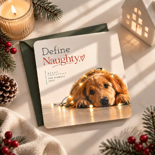Festiva Definir foto de perro travieso y acogedor Tarjeta