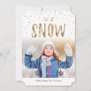 Festiva Deja que la nieve sea la tarjeta plana de fotos de