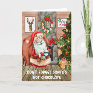 Festiva Dejar Chocolate caliente para tarjeta de Santa Kid