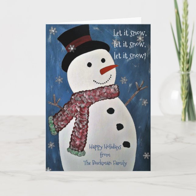 Festiva Dejar que neven la tarjeta de Navidades (Anverso)