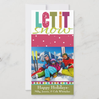 Festiva Dejen nevar Tarjeta de Navidades de foto