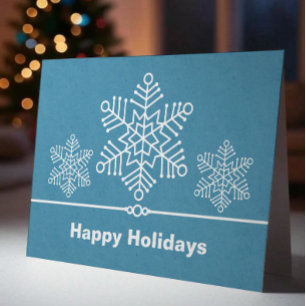Festiva Delicada tarjeta de Navidades con copos de nieve, 