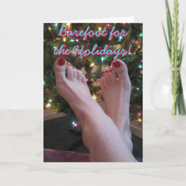 Festiva Descalzo para la tarjeta de felicitación de vacaci