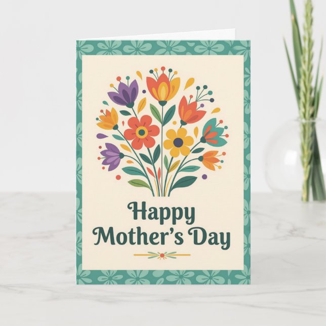 Festiva Descansa Tarjeta del Día de la Madre (Anverso)