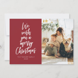 Festiva Desearle una tarjeta navideña de festividad roja