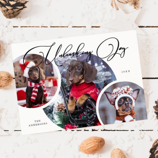 Festiva Desencadenando la tarjeta de vacaciones Joy White  (Subido por el creador)