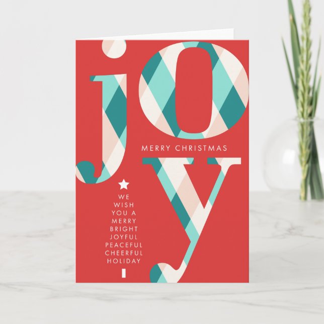 Festiva Deseos alegres - Tarjeta navideña de Feliz (Anverso)