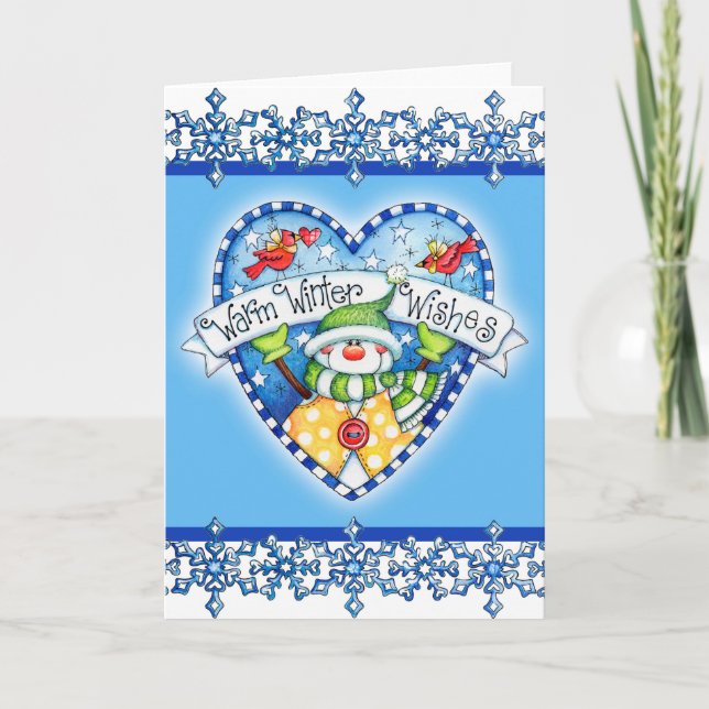 Festiva Deseos cálidos de invierno - Tarjeta de saludo (Anverso)