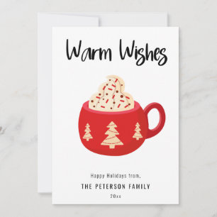 Festiva Deseos cálidos Navidades Cocoa Mug Tarjeta de vaca