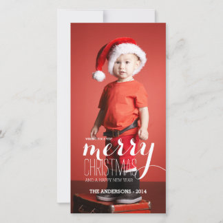 Festiva Deseos de feriado de merry | Tarjeta fotográfica d