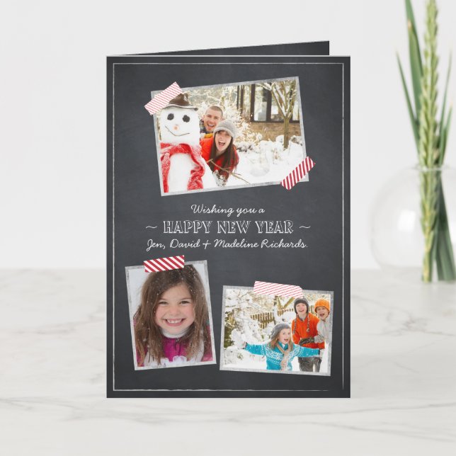 Festiva Deseos de vacaciones - Tarjeta Chalkboard (Anverso)