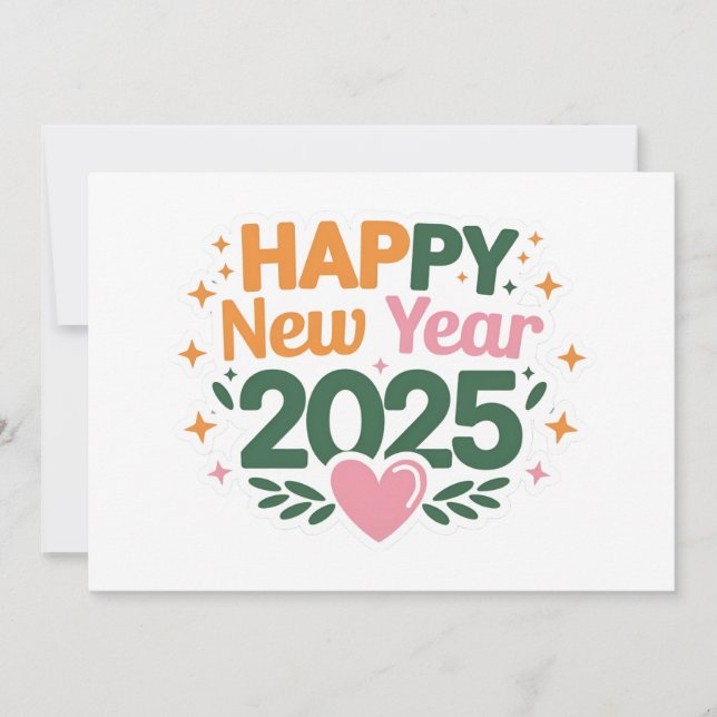 Festiva Deseos que perduran: Tarjeta de Feliz 2025 (Anverso)