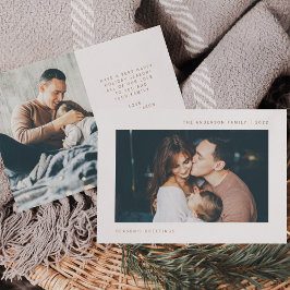 Festiva Deseos simples | Tarjeta Minimalista de dos fotos