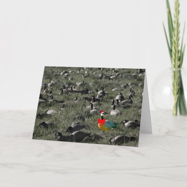 Festiva Destaqúese la tarjeta del día de fiesta del ganso (Anverso)