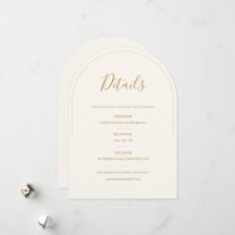 Detalles de Boda con Arco Elegante Tarjeta | Marfi