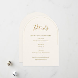 Festiva Detalles de Boda con Arco Elegante Tarjeta | Marfi