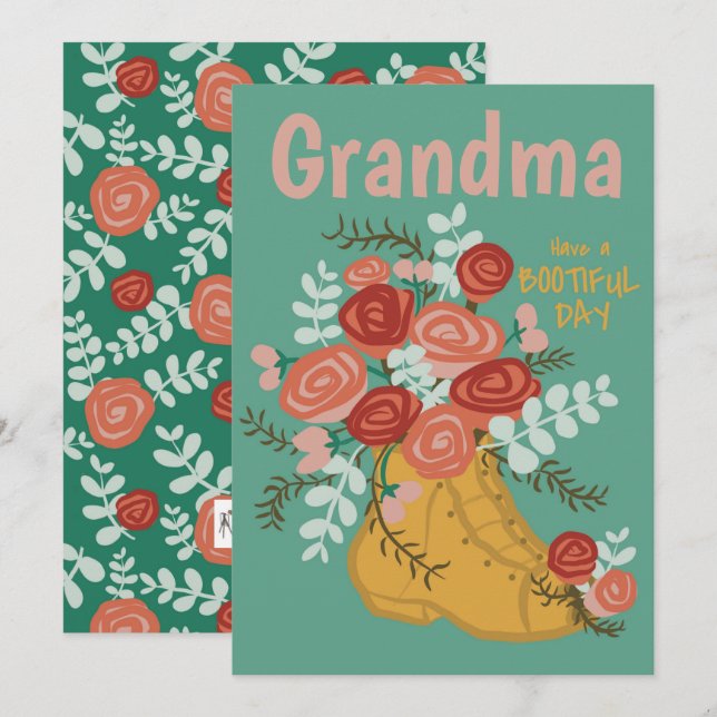 Festiva Día de Bootiful personalizable - Tarjeta de felici (Anverso / Reverso)