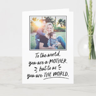 Festiva Día de la Madre para nosotros, eres la tarjeta fot