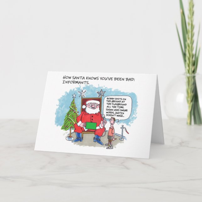 Festiva Dígale a Santa tarjeta de saludo (Anverso)