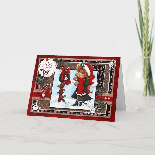 Festiva Digi Doodles sellados con tarjeta de Navidades Kis (Anverso)