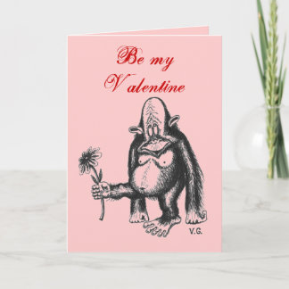 Festiva Diseño de tarjeta lindo mono de San Valentín