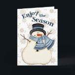 Festiva Disfruta de la temporada - Tarjeta de felicitación<br><div class="desc">Disfrute de la tarjeta de felicitación de snowman de temporada.</div>