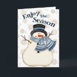 Festiva Disfruta de la temporada - Tarjeta de felicitación<br><div class="desc">Disfrute de la tarjeta de felicitación de snowman de temporada.</div>