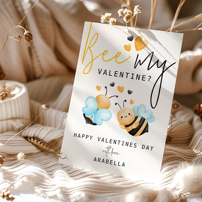 Festiva ¿Divertida Abeja Mi Valentine? Tarjeta de vacacion (Subido por el creador)