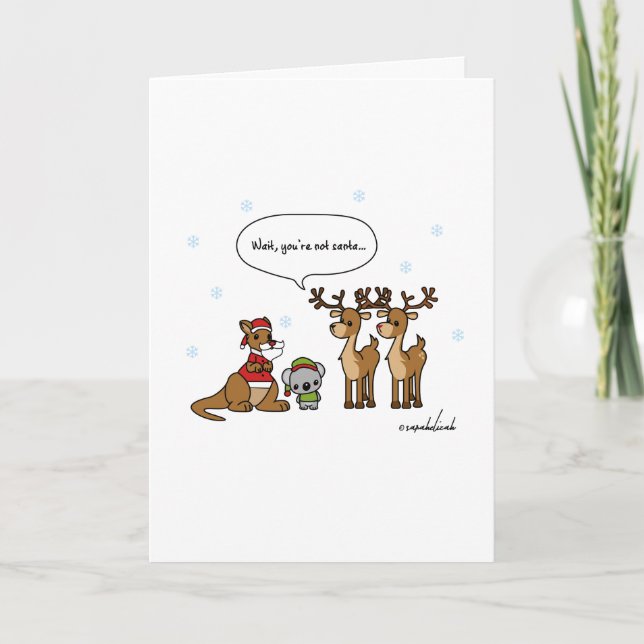 Festiva Divertida espera no eres la tarjeta de Navidades d (Anverso)