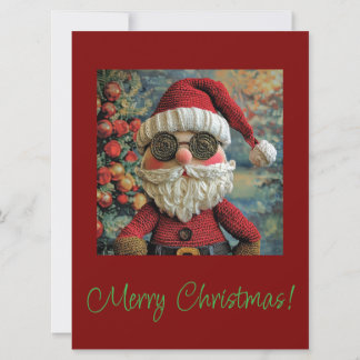 Festiva Divertida tarjeta de Navidades de Santa Claus