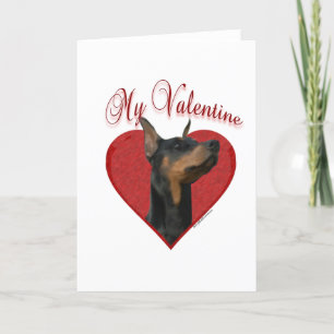 Festiva Doberman mi tarjeta del día de San Valentín