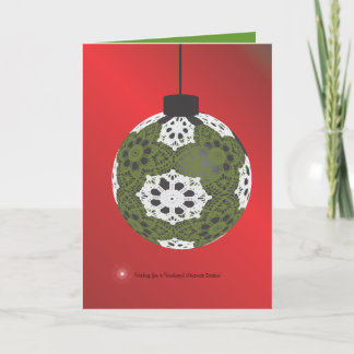 Festiva Doilis de copo de nieve en tarjeta de Navidades de