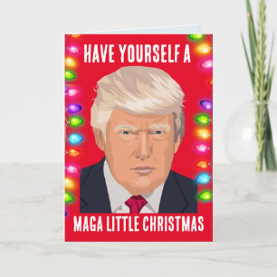 Festiva DONALD TRUMP MAGA tarjeta de Navidades pequeños