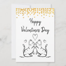 Dos gatos besándose - Feliz tarjeta de San Valentí