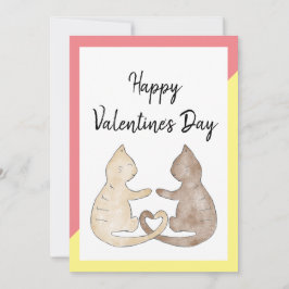 Festiva Dos gatos enamorados - Feliz tarjeta de San Valent