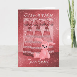 Festiva Dos hermanos gemelos Navidades Sparkle tarjeta de 