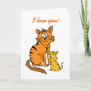 Festiva dos tigres adorables, tarjeta de San Valentín.