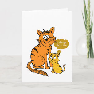 Festiva dos tigres adorables, tarjeta de San Valentín.