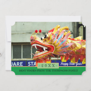 Festiva ¡Dragon Dance y Feliz Año Nuevo! Tarjeta /chino