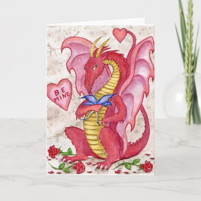 Festiva Dragón de la tarjeta del día de San Valentín (Anverso)