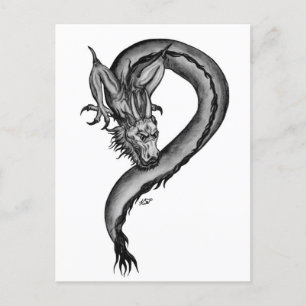 Festiva Dragón en una postal al estilo del tatuaje
