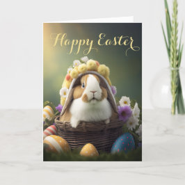 Festiva Dulce conejo en una tarjeta de vacaciones de Gorra