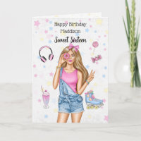 Dulce Dieciséis Chicas rubios feliz tarjeta de cum