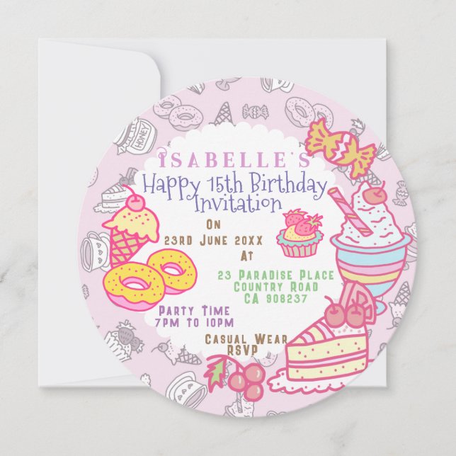 Festiva Dulce Panadería y Bebidas Tarjeta de vacaciones ro (Anverso)