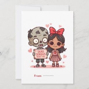 Festiva Dulce Pareja de Zombies Muy Serios Tarjeta del Día