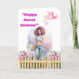 Festiva Dulce tarjeta de cumpleaños 16 para Chicas