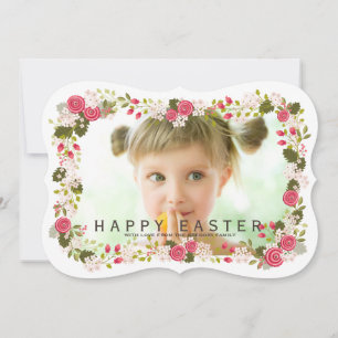 Festiva Dulce tarjeta de foto de bienvenida de Pascua con