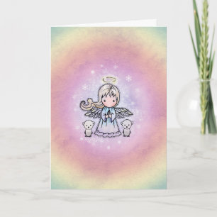 Festiva Dulce tarjeta de Navidades Angel Polar Bears