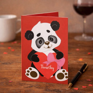 Festiva Dulce tarjeta de San Valentín rojo con diseño de P